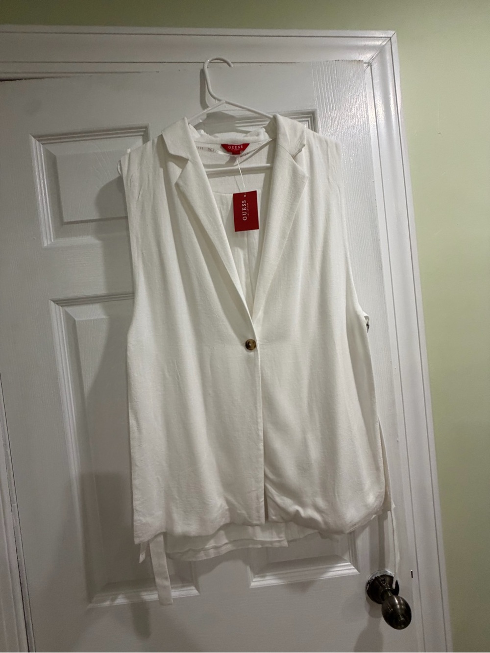 Guess White Sleeveless Blazer Tunic